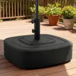 Outsunny Patio Umbrella Base Outdoor Umbrella Stand with Wheels for 1.5"/1.9" Umbrella Poles Black - Image 10