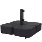 Outsunny Patio Umbrella Base with Wheels Outdoor Umbrella Stand Holder for 1.5"/1.9" Poles Black - Image 11