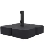 Outsunny Patio Umbrella Base with Wheels Outdoor Umbrella Stand Holder for 1.5"/1.9" Poles Black