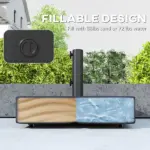 Outsunny Patio Umbrella Base with Wheels Outdoor Umbrella Stand Holder for 1.5"/1.9" Poles Black - Image 5