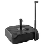 Patio Umbrella Base with Wheels, Telescopic Handle, 158 lb Sand or 99 lb Water Filled Umbrella Stand, Black - Image 11