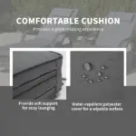 Patio Wicker Chaise Lounge Chair Set of 2 with Table, Adjustable Backrest, Wheels, Cushion and Headrest, Gray - Image 7