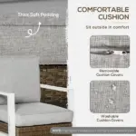 Outsunny 5 Piece Aluminum Patio Furniture Set with PE Rattan Accents Brown and Gray - Image 5