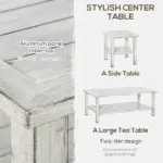 Outsunny 5 Piece Aluminum Patio Furniture Set with PE Rattan Accents Brown and Gray - Image 6