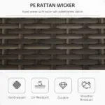 Outsunny Patio Wicker Storage Bench Red 27 Gallon Outdoor PE Rattan Furniture Large Capacity Footstool Rectangle Box - Image 4