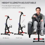 Pedal Exerciser, Hand Arm Knee and Leg Exercise Machine for Seniors, Height-adjustable, with LCD Display and Foot Massage Roller - Image 4