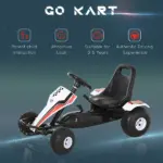 Pedal Go Kart Children Ride on Car Racing Style with Adjustable Seat, Plastic Wheels, Handbrake and Shift Lever, White - Image 7