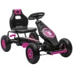 Aosom Pedal Go Kart for Kids 5-12, Durable Ride-On Toy with Rubber Tires Outdoor Play Vehicles, Pink - Image 11