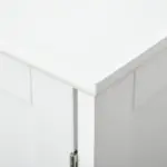 Kleankin Pedestal Sink Cabinet White Bathroom Vanity Storage with U-Shape Cut-Out Adjustable Shelf - Image 8