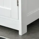 Kleankin Pedestal Sink Cabinet White Bathroom Vanity Storage with U-Shape Cut-Out Adjustable Shelf - Image 9
