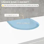 Kleankin Pedestal Under Sink Cabinet Double Doors Modern Vanity Storage Unit Shelves White - Image 4