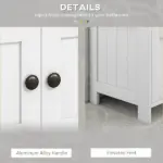 Kleankin Pedestal Under Sink Cabinet Double Doors Modern Vanity Storage Unit Shelves White - Image 6