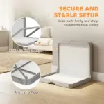 PawHut Pee Pad Holder Foldable Dog Litter Box with 3 Disposable Pads, 33.9" x 24.4", Gray - Image 5
