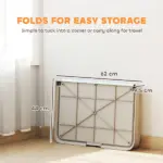 PawHut Pee Pad Holder Foldable Dog Litter Box with 3 Disposable Pads, 33.9" x 24.4", Gray - Image 6
