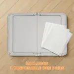 PawHut Pee Pad Holder Foldable Dog Litter Box with 3 Disposable Pads, 33.9" x 24.4", Gray - Image 7