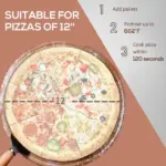 Pellet Wood Fired Pizza Oven, Outdoor Pizza Maker with 12" Rotating Stone, Peel and Waterproof Cover, Black - Image 4