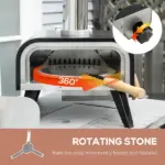 Pellet Wood Fired Pizza Oven, Outdoor Pizza Maker with 12" Rotating Stone, Peel and Waterproof Cover, Black - Image 5