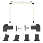 Outsunny Pergola Kit, 15 Degree Slanted Pergola Bracket Kit with 3-Way Brackets, Post Bases, Wall Mounts for 3.6" X 3.6" Lumber, Black - Image 11