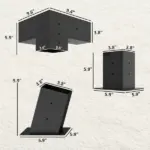 Outsunny Pergola Kit, 15 Degree Slanted Pergola Bracket Kit with 3-Way Brackets, Post Bases, Wall Mounts for 3.6" X 3.6" Lumber, Black - Image 3