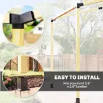 Outsunny Pergola Kit, 15 Degree Slanted Pergola Bracket Kit with 3-Way Brackets, Post Bases, Wall Mounts for 3.6" X 3.6" Lumber, Black - Image 7