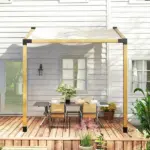 Outsunny Pergola Kit, 15 Degree Slanted Pergola Bracket Kit with 3-Way Brackets, Post Bases, Wall Mounts for 3.6" X 3.6" Lumber, Black - Image 9