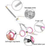 Pet Grooming Scissors Set with Straight Curved and Thinning Shears - Image 5