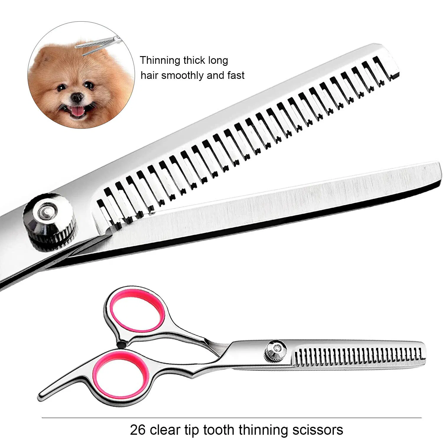 Pet Grooming Scissors Set with Straight Curved and Thinning Shears