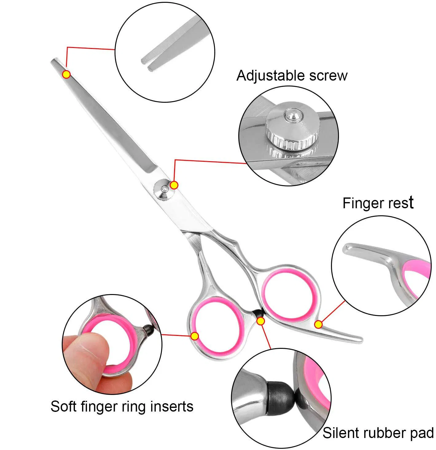 Pet Grooming Scissors Set with Straight Curved and Thinning Shears