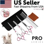 Pet Grooming Scissors Set with Straight Curved and Thinning Shears