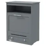 PawHut Pet Feeding Station with Dog Food Storage Cabinet and Adjustable Raised Bowls Gray