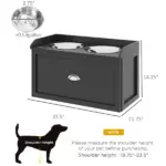 Pet Feeding Station Pet Dish Bowl Set with Storage, 2 Elevated Dog Bowls for Large Sized Dogs, Black - Image 3