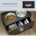 Pet Feeding Station Pet Dish Bowl Set with Storage, 2 Elevated Dog Bowls for Large Sized Dogs, Black - Image 5