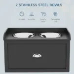 Pet Feeding Station Pet Dish Bowl Set with Storage, 2 Elevated Dog Bowls for Large Sized Dogs, Black - Image 6