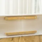 Pet Ramp for Dogs Non-slip Carpet Top Platform Pine Wood 74"L x 16"W x 25"H, Grey, White - Image 9