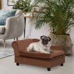 Pet Sofa Bed Couch with Storage, Pet Sofa for Cats and Small Dogs, Brown - Image 2