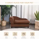 Pet Sofa Bed Couch with Storage, Pet Sofa for Cats and Small Dogs, Brown - Image 8