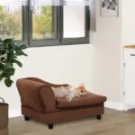 Pet Sofa Bed Couch with Storage, Pet Sofa for Cats and Small Dogs, Brown - Image 10