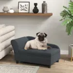 PawHut Pet Sofa Bed Couch with Storage, Pet Sofa for Cats and Small Dogs, Dark Gray - Image 2