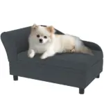 PawHut Pet Sofa Bed Couch with Storage, Pet Sofa for Cats and Small Dogs, Dark Gray - Image 11