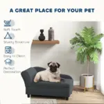 PawHut Pet Sofa Bed Couch with Storage, Pet Sofa for Cats and Small Dogs, Dark Gray - Image 4