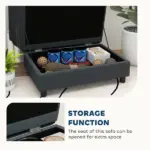 PawHut Pet Sofa Bed Couch with Storage, Pet Sofa for Cats and Small Dogs, Dark Gray - Image 5