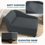 PawHut Pet Sofa Bed Couch with Storage, Pet Sofa for Cats and Small Dogs, Dark Gray - Image 7