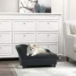 PawHut Pet Sofa Bed Couch with Storage, Pet Sofa for Cats and Small Dogs, Dark Gray - Image 10