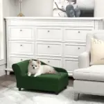PawHut Pet Sofa Bed Couch with Storage, Pet Sofa for Cats and Small Dogs, Green - Image 10
