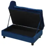 PawHut Pet Sofa Bed with Storage, Cushy Couch for Cats and Small Dogs, Soft Foam Couch, Modern Pet Furniture, Blue - Image 9