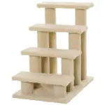 Pet Stairs 25 4-Step Durable Particle Board Carpeted Cat Dog Ladder Ramp Scratching Post Beige - Image 11