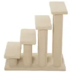 Pet Stairs 25 4-Step Durable Particle Board Carpeted Cat Dog Ladder Ramp Scratching Post Beige - Image 8