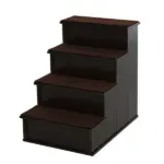 4 Step Pet Stairs with Cushioned Removable Cover for Small Dogs and Cats, Brown - Image 11