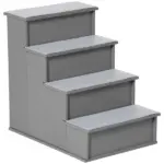 PawHut Pet Stairs Small Dog Steps for Couch Bed with Cushioned Cover Grey - Image 11