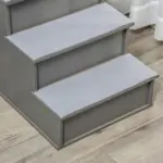 PawHut Pet Stairs Small Dog Steps for Couch Bed with Cushioned Cover Grey - Image 9